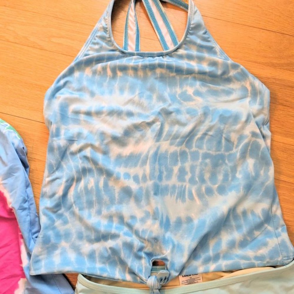 Lands End Swimsuit- Blue Tie Dye - Girls Size 14